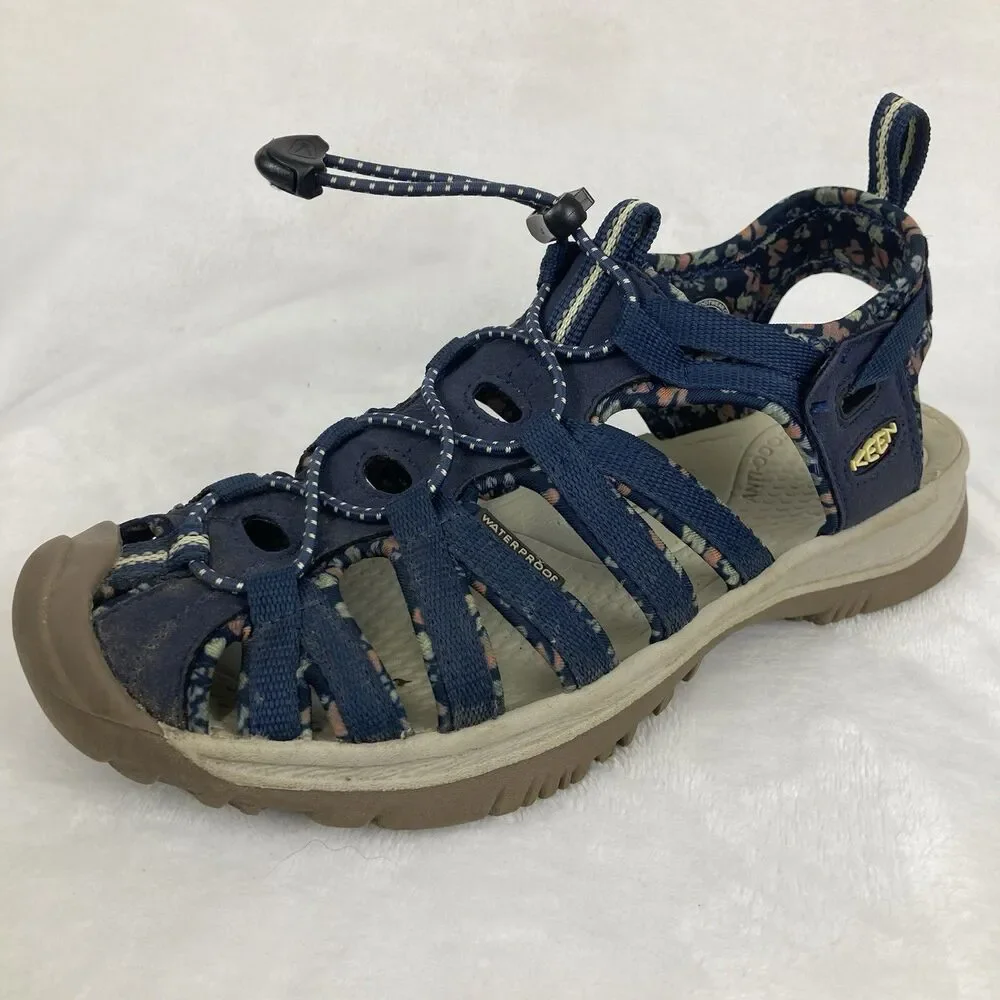 KEEN Sandals Women’s Size 8 Navy Blue Floral Outdoor Shoes Waterproof Hiking